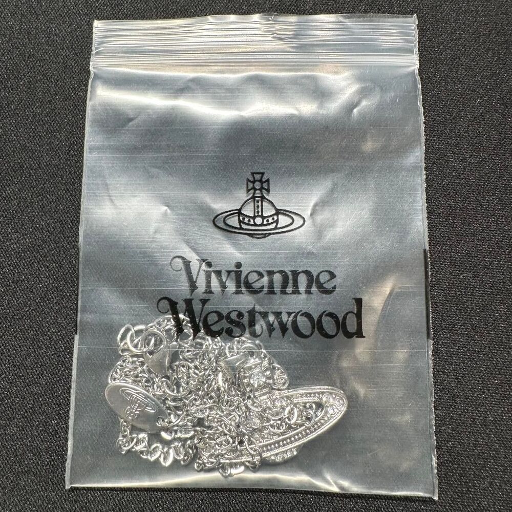 Vivienne Westwood Silver Orb Necklace, Saturn Planet Pendant - Picture 2 of 5